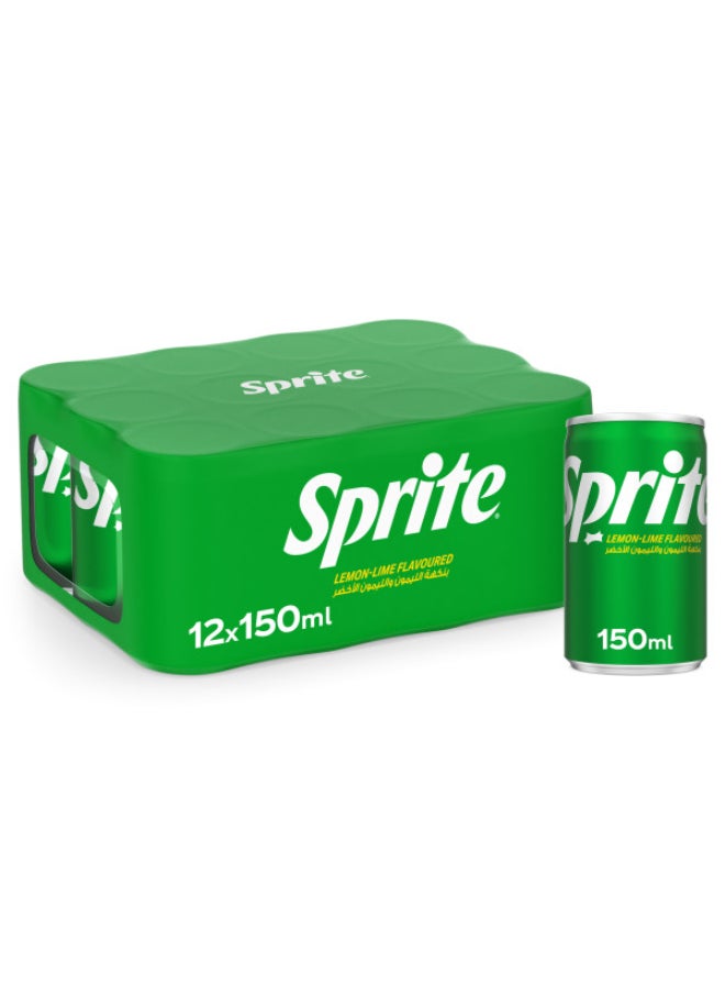 Sprite Regular Lemon Lime Flavored Carbonated Soft Drink Cans 12 x 150ml  - Image 2