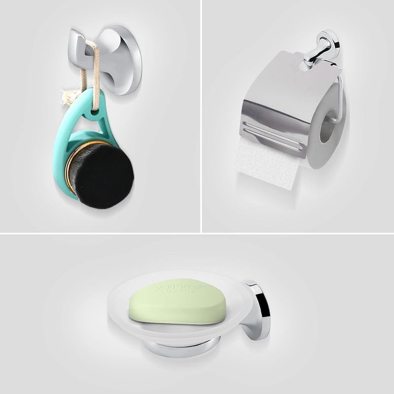 Stainless Steel SUS304 Stainless Steel Bathroom Accessory Set (Silver Accessory Set) - Image 4