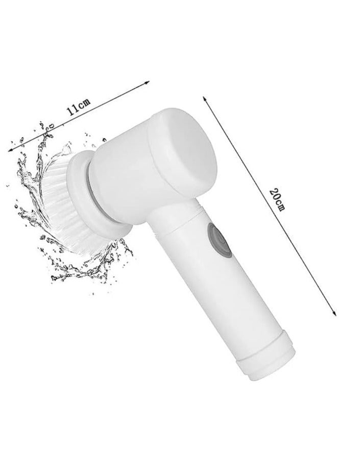 عام أداة تنظيف متعددة الوظائف 5 في 1 لحوض المطبخ، فرشاة يدوية كهربائية مخصصة لتنظيف البانيو والأحواض، تعمل بالكهرباء ومزودة بعدة رؤوس لتلبية مختلف احتياجات التنظيف. - Image 2