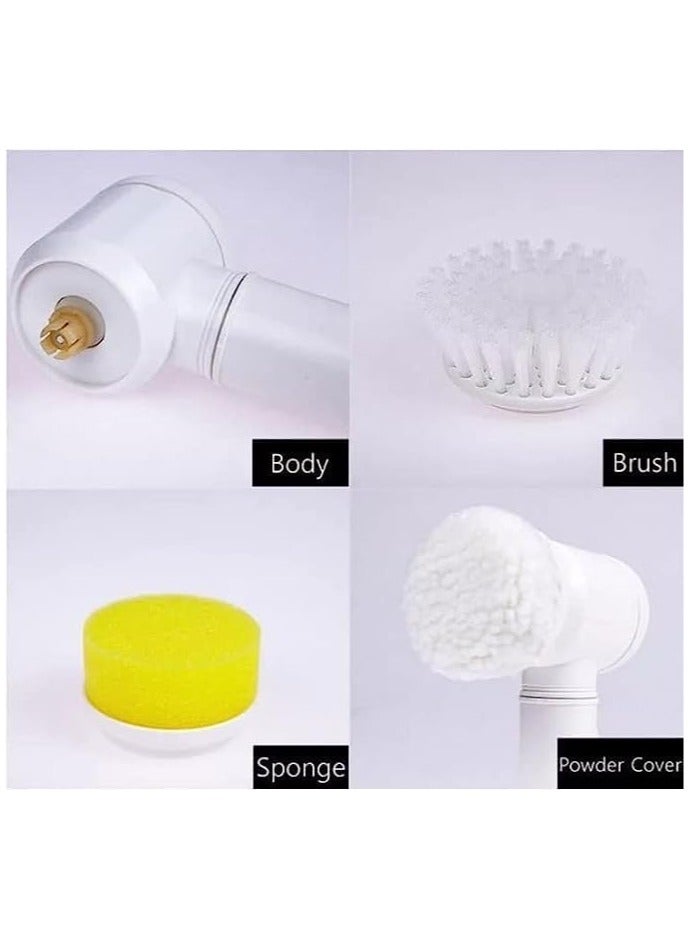 عام أداة تنظيف متعددة الوظائف 5 في 1 لحوض المطبخ، فرشاة يدوية كهربائية مخصصة لتنظيف البانيو والأحواض، تعمل بالكهرباء ومزودة بعدة رؤوس لتلبية مختلف احتياجات التنظيف. - Image 4