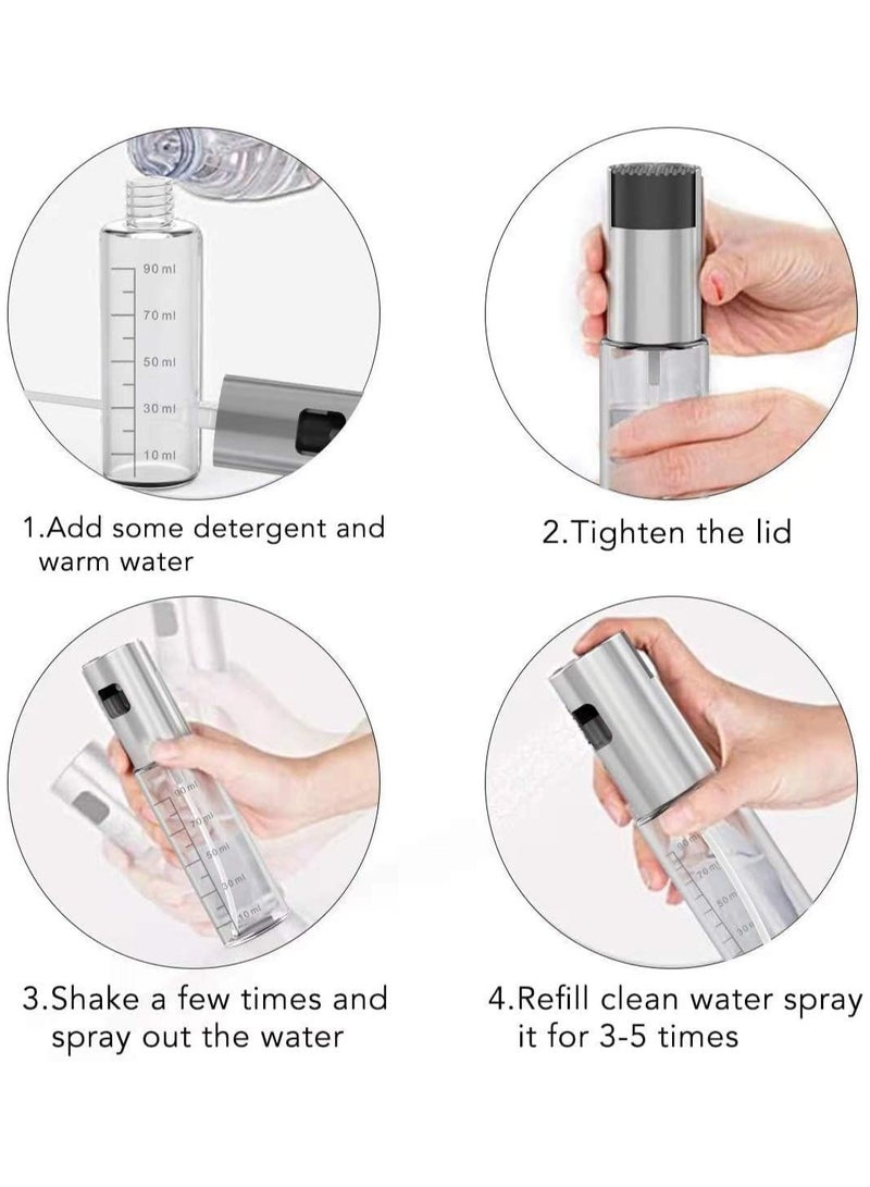 TOMSHOO 2 Pack,100ml Oil Sprayer for Cooking, Olive Oil Sprayer Mister, Olive Oil Spray Bottle, Olive Oil Spray for Salad, BBQ, Kitchen Baking, Roasting - Image 3