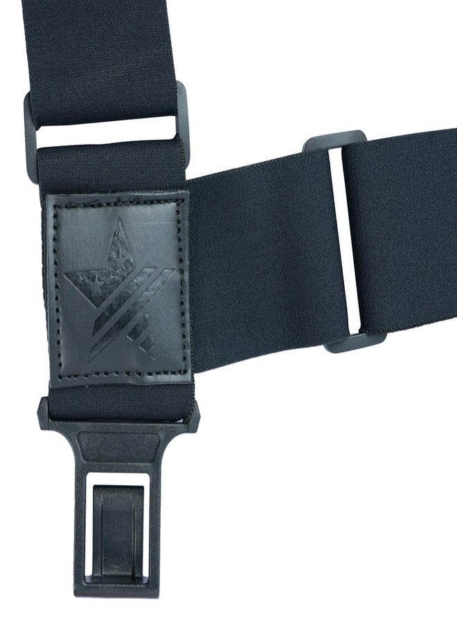 KUNN Men's Side Clip Suspenders,2 inch Heavy Duty Hook End Belt Adjustable Suspender,Black - Image 3