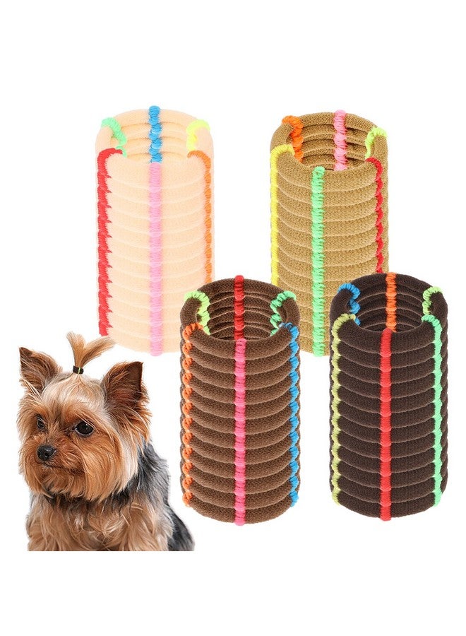 Sliverdew 100 Pcs Dog Hair Bands, Colorful Rubber Bands For Pet Puppy Stretchy Hair Ties Super Stretch Nylon Seamless Dog Hair Bows Puppy Elastics Ties Pony Tail Holders Hair Accessories For Small Yorkie Dog - Image 1