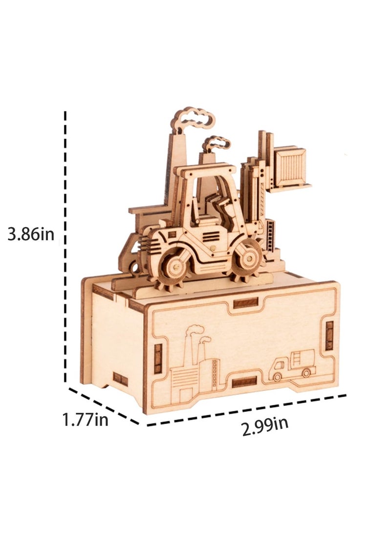 SYOSI 3D Wooden Puzzle, Wooden Music Box Kits, Hand Crank Music Box, DIY Crafts Wood Model Building Kit for Adults, Home Decor Hobbies Idea Valentines Day Gifts for Him Teens - Image 2