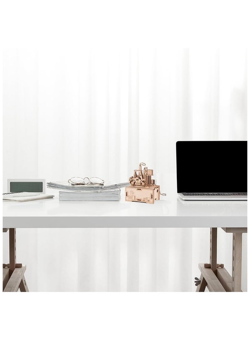 SYOSI 3D Wooden Puzzle, Wooden Music Box Kits, Hand Crank Music Box, DIY Crafts Wood Model Building Kit for Adults, Home Decor Hobbies Idea Valentines Day Gifts for Him Teens - Image 4