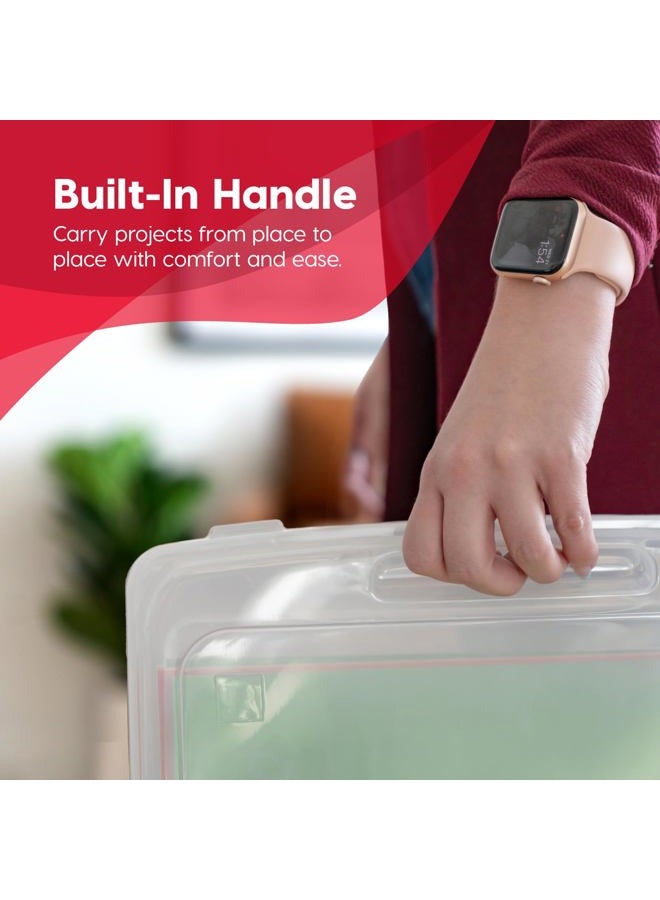 IRIS Power tool case パワー ツール ケース حافظة تخزين مشاريع بلاستيكية رفيعة محمولة من آيريس USA بحجم 8.5" × 11" مع قفل محكم، عبوة 10، صندوق لتنظيم ألعاب الطاولة والمجلات والمستندات وورق الحرف اليدوية واللوازم الفنية، شفاف - Image 5