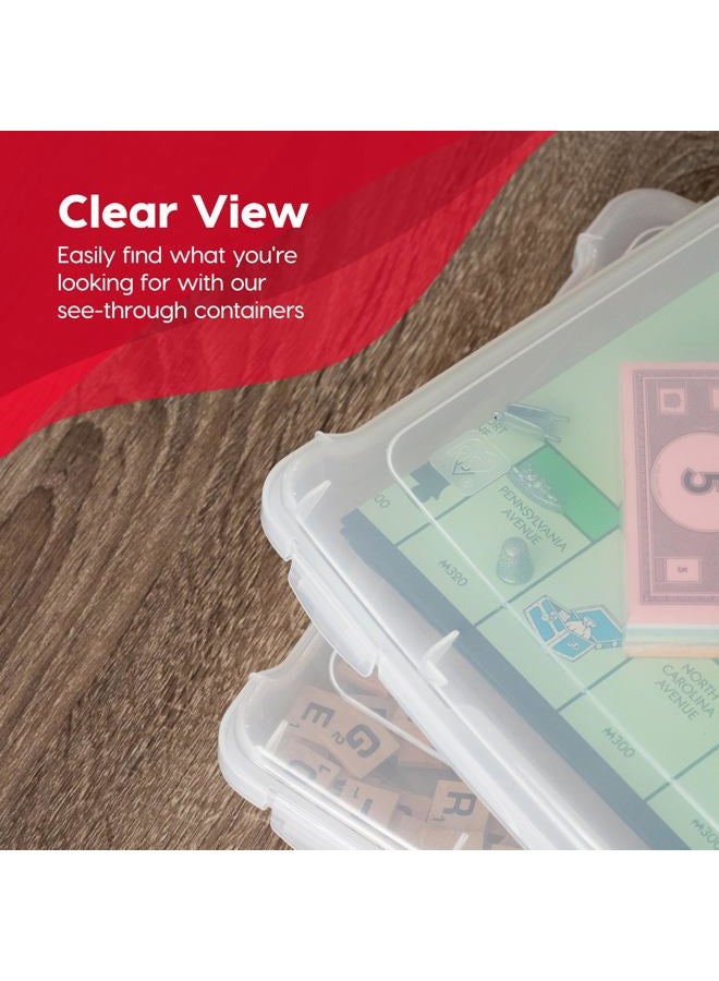 IRIS Power tool case パワー ツール ケース حافظة تخزين مشاريع بلاستيكية رفيعة محمولة من آيريس USA بحجم 8.5" × 11" مع قفل محكم، عبوة 10، صندوق لتنظيم ألعاب الطاولة والمجلات والمستندات وورق الحرف اليدوية واللوازم الفنية، شفاف - Image 4
