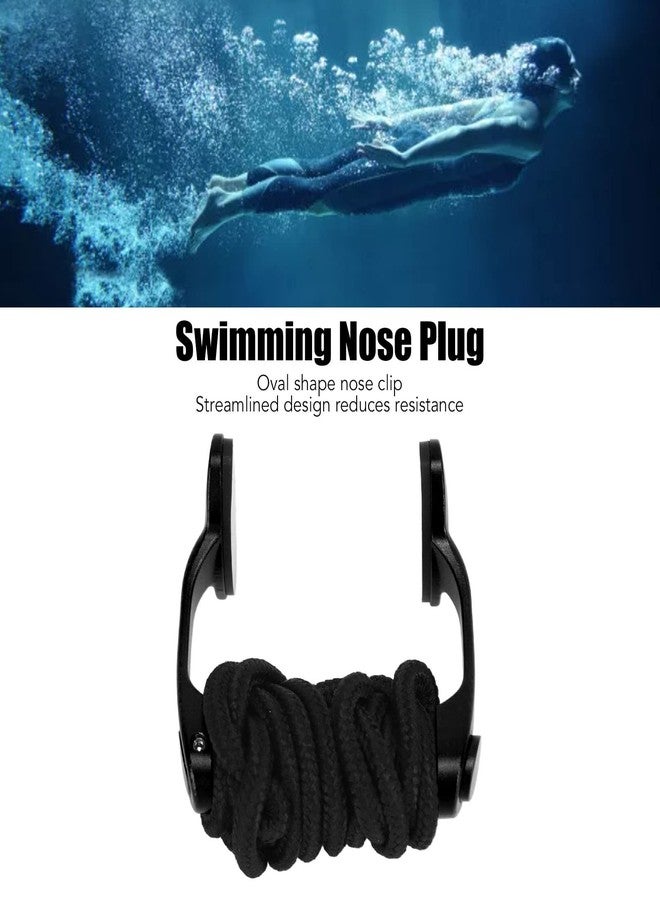 QANYEGN Black Adjustable Structure Diving Nose Clip with Lanyard - Image 2