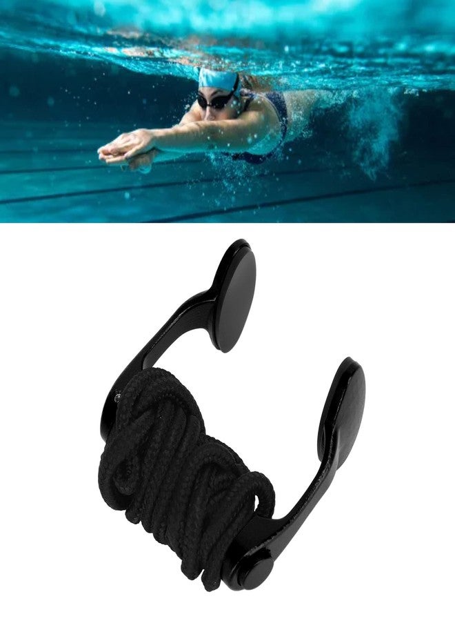 QANYEGN Black Adjustable Structure Diving Nose Clip with Lanyard - Image 4
