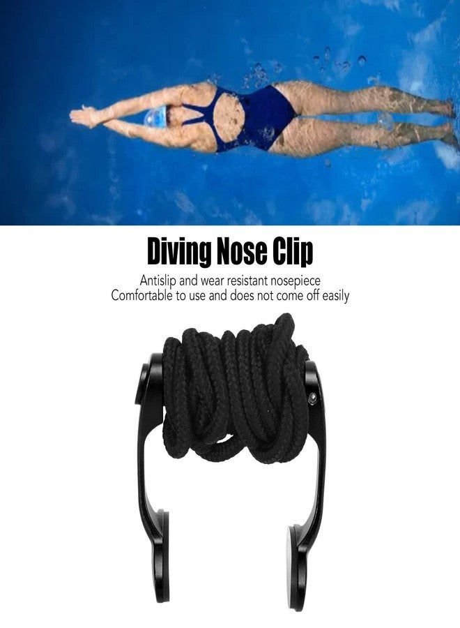 QANYEGN Black Adjustable Structure Diving Nose Clip with Lanyard - Image 3