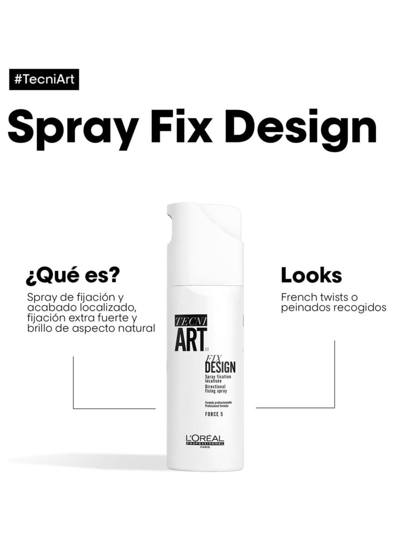 L'Oreal Professional,SprayStyling Fix Design, Strength 5, Long-lasting fixation and hold & Shiny hair, Anti-Frizz, No residue, Non-sticky & Non-greasy, Tecni Art 200 ml - pzsku/Z3E385690F310730A4583Z/45/_/1737724909/b80f4d67-7bd5-49b7-9e24-891967dc7db9