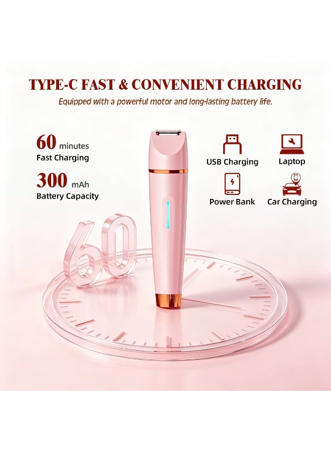 مزيل شعر كهربائي 3 في 1، ماكينة حلاقة محمولة قابلة لإعادة الشحن عبر USB للوجه والأنف والجسم - Image 4