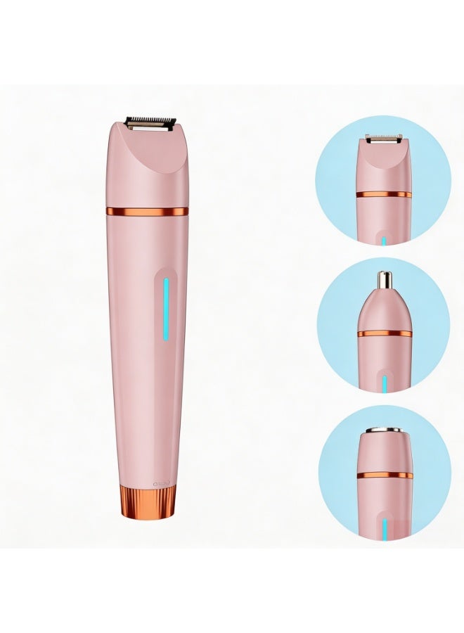 مزيل شعر كهربائي 3 في 1، ماكينة حلاقة محمولة قابلة لإعادة الشحن عبر USB للوجه والأنف والجسم - Image 2