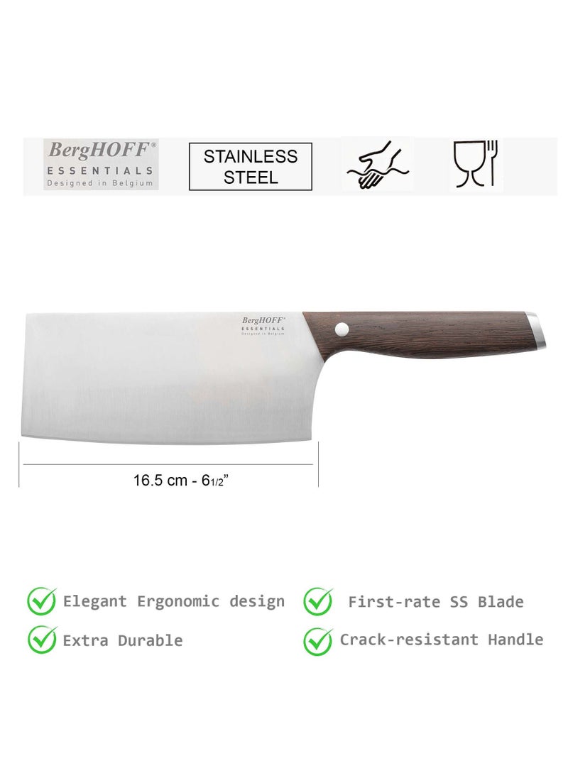 Berghoff - BergHOFF Essentials Cleaver Knife Stainless Steel With Wooden Handle, Dark Wooden, 16.5 Cm - Image 1