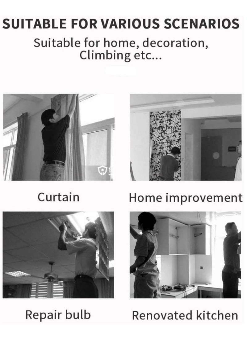 بلومنغ تايم سلم قابل للطي بثلاث خطوات، سلم محمول للمنزل، المطبخ، الحديقة، المكتب، المستودع - Image 5