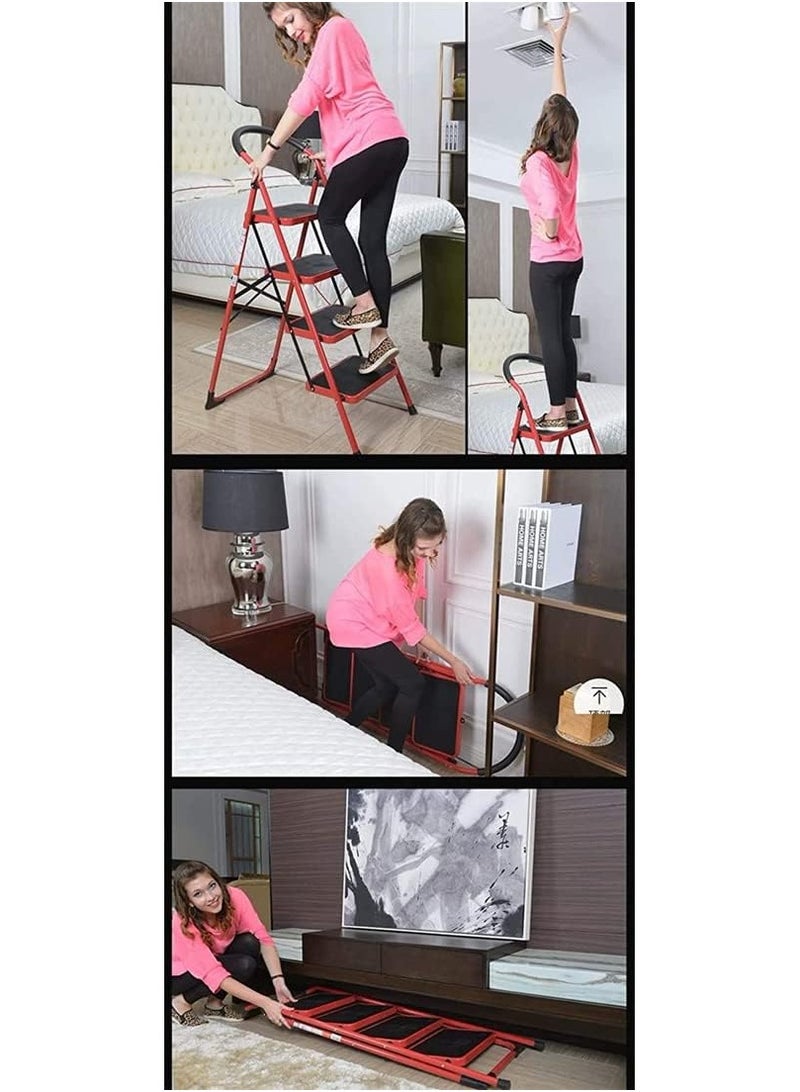 بلومنغ تايم سلم قابل للطي بثلاث خطوات، سلم محمول للمنزل، المطبخ، الحديقة، المكتب، المستودع - Image 4