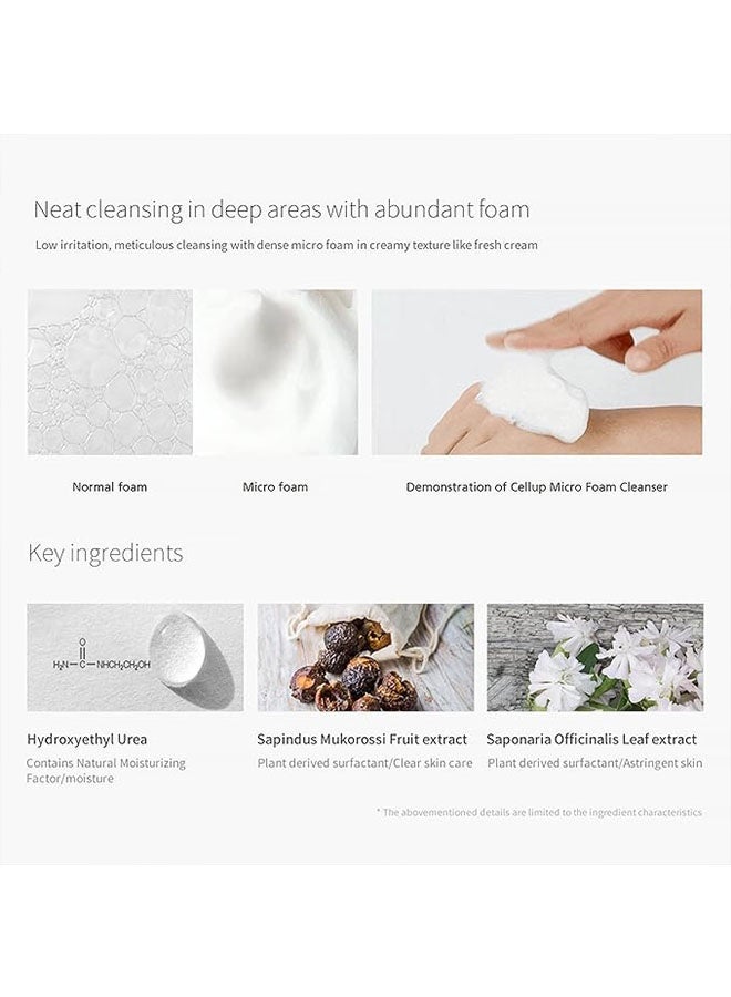 LAGOM Cellup Micro Foam Cleanser 120ml, Hydrating Deep Cleansing Face Wash, Makeup Remover, Dense Soft Micro Bubbles, Ultra Fine Dust Removal - Image 5