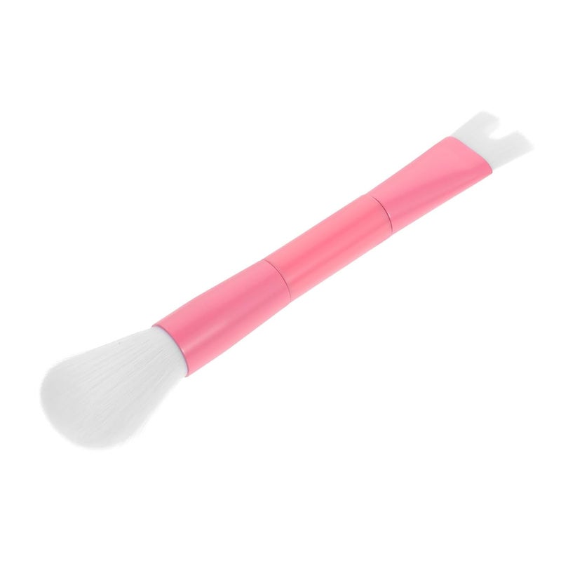 Double Headed Nose Contour Brush and Liquid Foundation Brush for Women Pink U-Shaped Set for Highlighting and Powder Application - Image 1