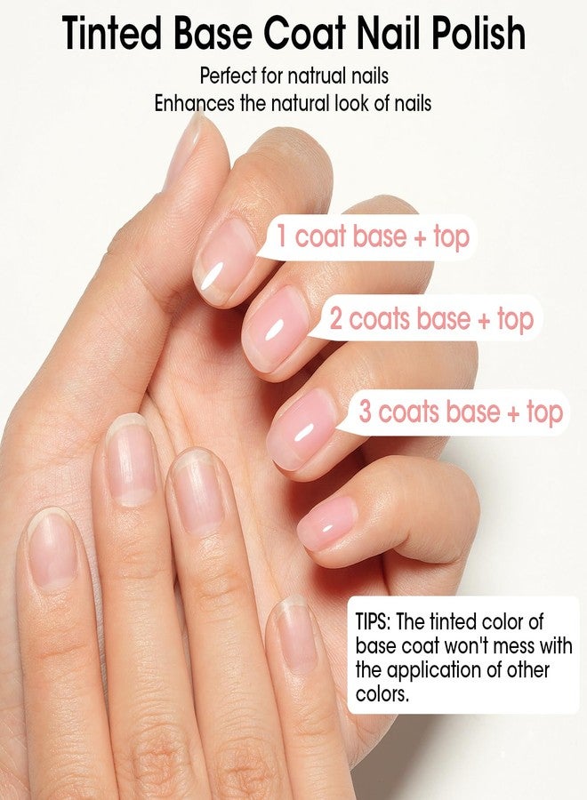 GELLEN 4‑in‑1 Clear Nail Polish Base Coat Sheer Tinted Milky Pink, Ridge Filler, Nail Strengthener & Concealer, Calcium Formula Strengthens Nails, Enhances Natural Look, No HEMA, Anti-yellowing - Image 4