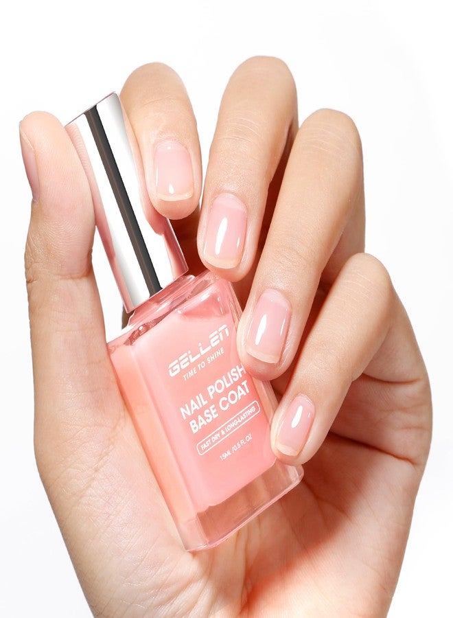 GELLEN 4‑in‑1 Clear Nail Polish Base Coat Sheer Tinted Milky Pink, Ridge Filler, Nail Strengthener & Concealer, Calcium Formula Strengthens Nails, Enhances Natural Look, No HEMA, Anti-yellowing - Image 1