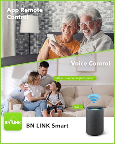 BN-LINK Pool Pump Timer, Outdoor Indoor Smart Wi-Fi Timer Box, 2HP 40A Max, 120, 240, 277 VAC, for Pool Pump, Water Heater, Fans, SPA, Compatible with Smart Phone, Alexa, Google Assistant - Image 2