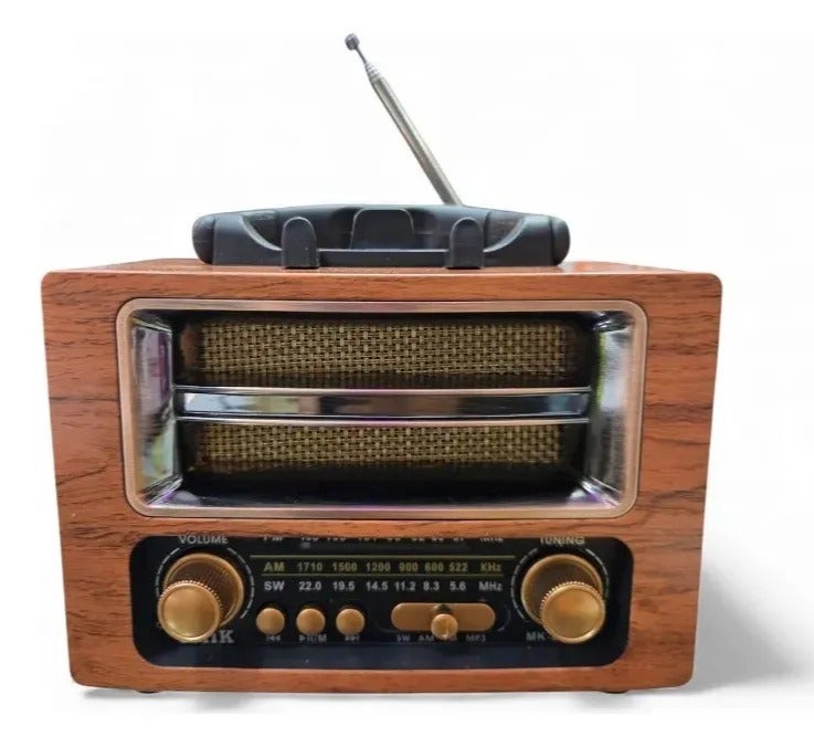 Rechargeable Retro AM/FM Bluetooth Desktop Radio MK-262BT - Image 1