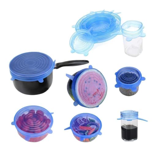Suzec Microwave Safe Silicone Stretch Lids reuseable Flexible Covers for Rectangle, Round, Square Bowls, Dishes, Plates, Cans, Jars, Glassware and Mugs (Free Size_Multicolor) (SET OF 6) - Image 2