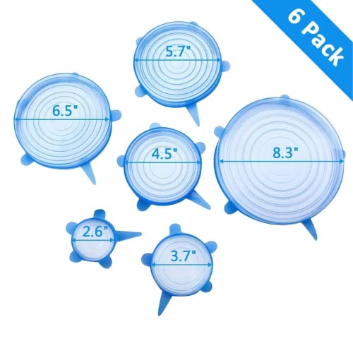 Suzec Microwave Safe Silicone Stretch Lids reuseable Flexible Covers for Rectangle, Round, Square Bowls, Dishes, Plates, Cans, Jars, Glassware and Mugs (Free Size_Multicolor) (SET OF 6) - Image 4