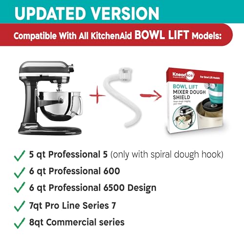 KneadAce Spiral Dough Hook Shield For kitchenaid Mixer-Prevents Dough from Clogging Your Bowl Lift Mixer- Compatible With KitchenAid Dough Hook. (With 2 Adapters-Fits All KA Spiral Hooks) - Image 3