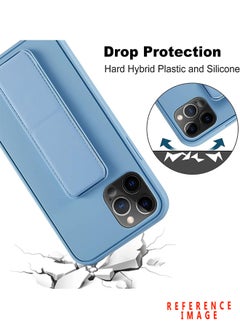 YOMNA Case with Magnetic Stand & Holder, Premium Silicone Multi Stand, Car Mount Kickstand Case Finger Grip Strap Cover Case compatible with Iphone 14 Plus - 6.7 (Dark Blue/Gray)(Set of 2)  - Image 4