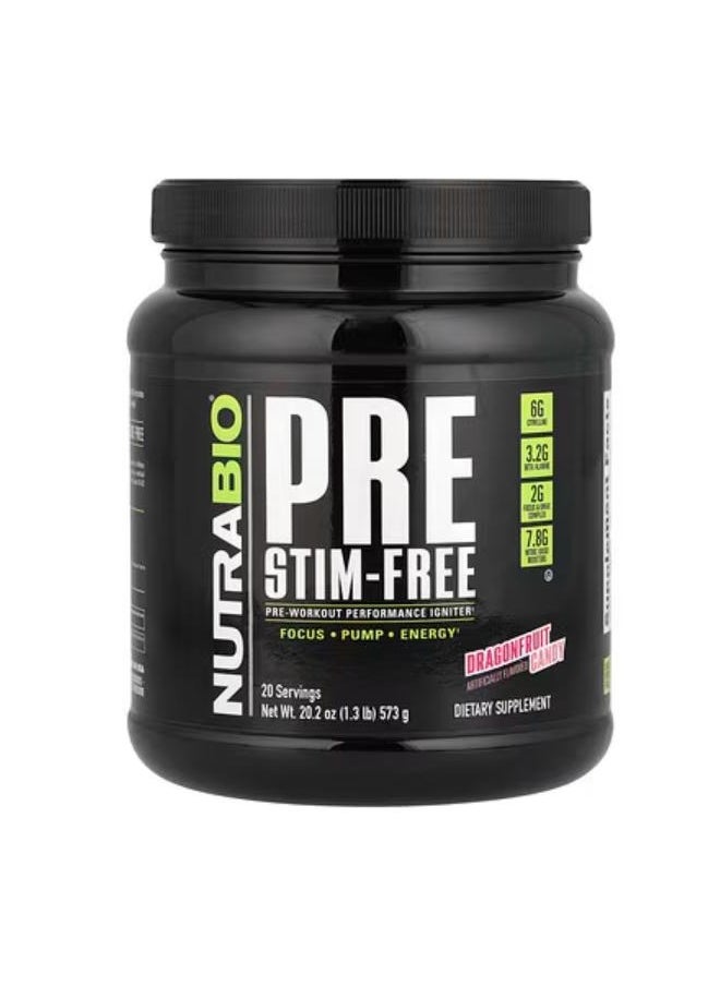 NutraBio Labs NutraBio Labs PRE-Workout Stim-Free Dragonfruit Candy  1.3 lb (573 g) 