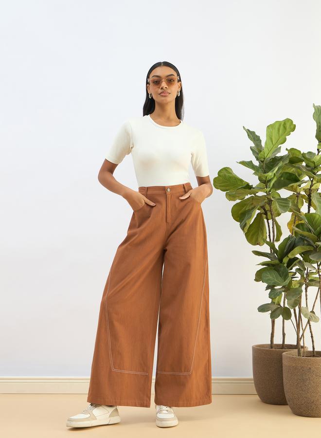 ساسافراس بلوزة ساسافراس بيضاء بأكمام قصيرة مضلعة - Image 2