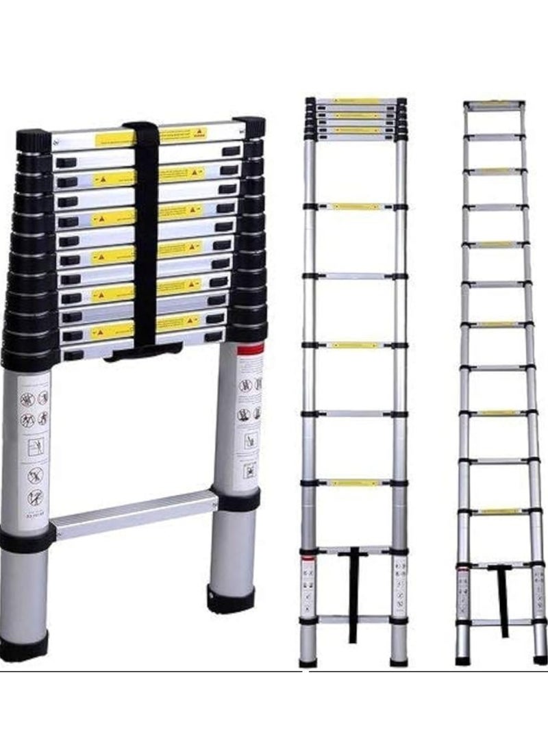 Telescoping Extension Ladder 2.2M+2.2M | Aluminum Multi-Function A-Type Folding Ladder with Balance Rod & Non-Slip Feet | Portable Ladder for Indoor & Outdoor Household Use - Image 2