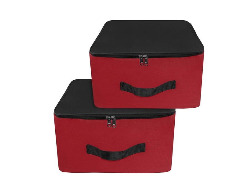 Haimac 2 Pack Nylon Wardrobe Organizer Storage Bag Red Black 381x254x355 cm Multipurpose Bag - Image 1