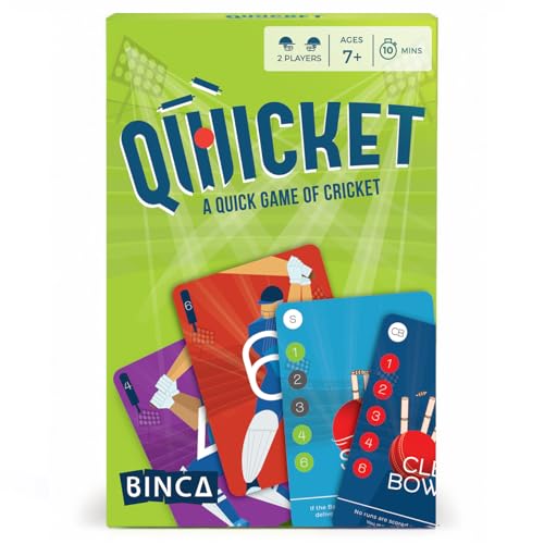 BINCA Qwicket Cricket Card Game Fast Fun Indoor Card Game for Kids Teens Family Kids Card Games for Ages 7 and Up Gifts for Cricket Lovers 2 Player Travel Game - Image 1