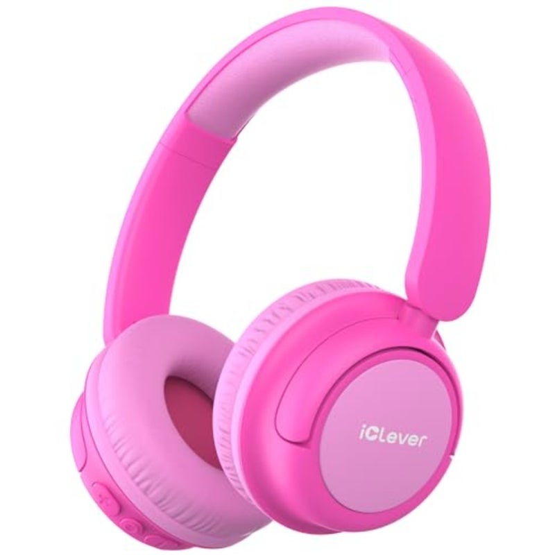 سماعات رأس لاسلكية من iClever، وقت تشغيل 60 ساعة، حجم آمن 74/85 ديسيبل، بلوتوث 5.4، USB C، سماعات رأس بلوتوث فوق الأذن مع سلك AUX للمايكروفون للسفر/المدرسة - Image 1