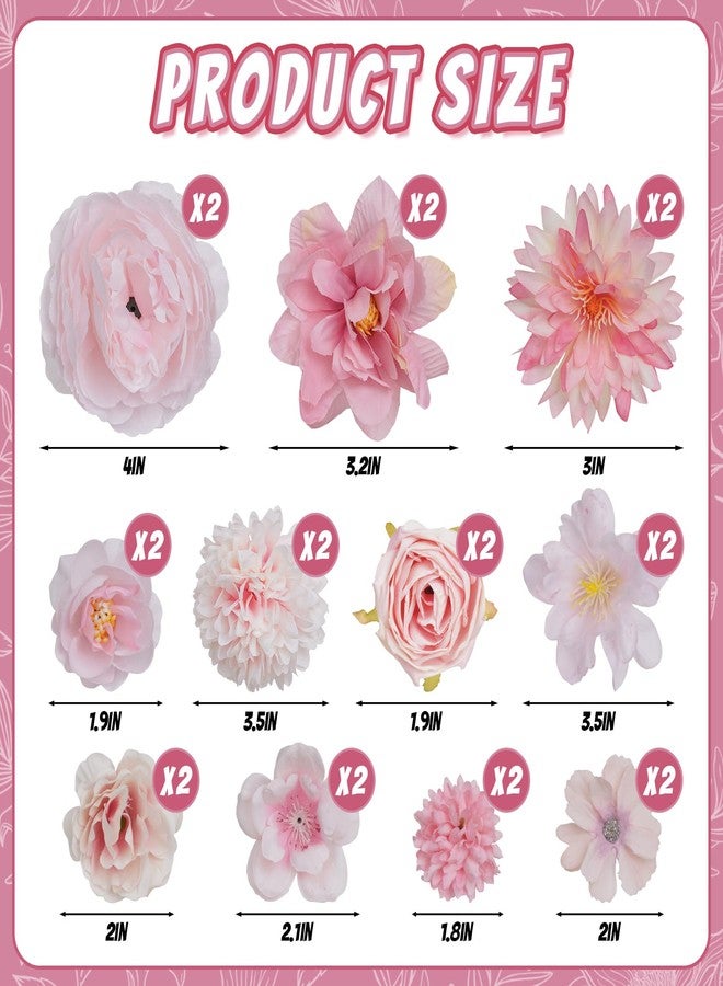 Ishua 27 Pcs Small Faux Silk Artificial Flowers DIY Craft Supplies for Wedding Party Graduation Home Wreath Decor (Pink) - Image 2