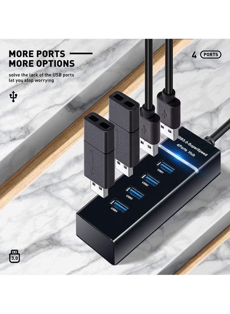 4 Port USB 3.0 Hub 480Mbps Converter Cable Adapter - Image 4