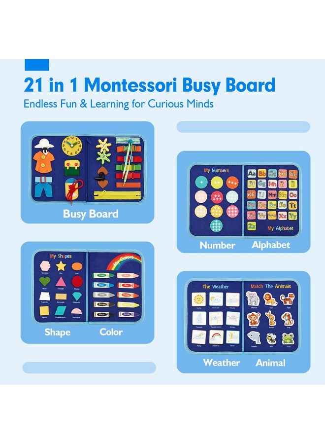 hahaland hahaland Busy Board for 1 Year Old - Montessori Toys for 2 Year Old Boy Birthday Gift - Preschool Learning Activities Toddlers Boy Toys 2-3 with Life Skills,Alphabet,Number,Shape,Color,Animal,Weather  - Image 2