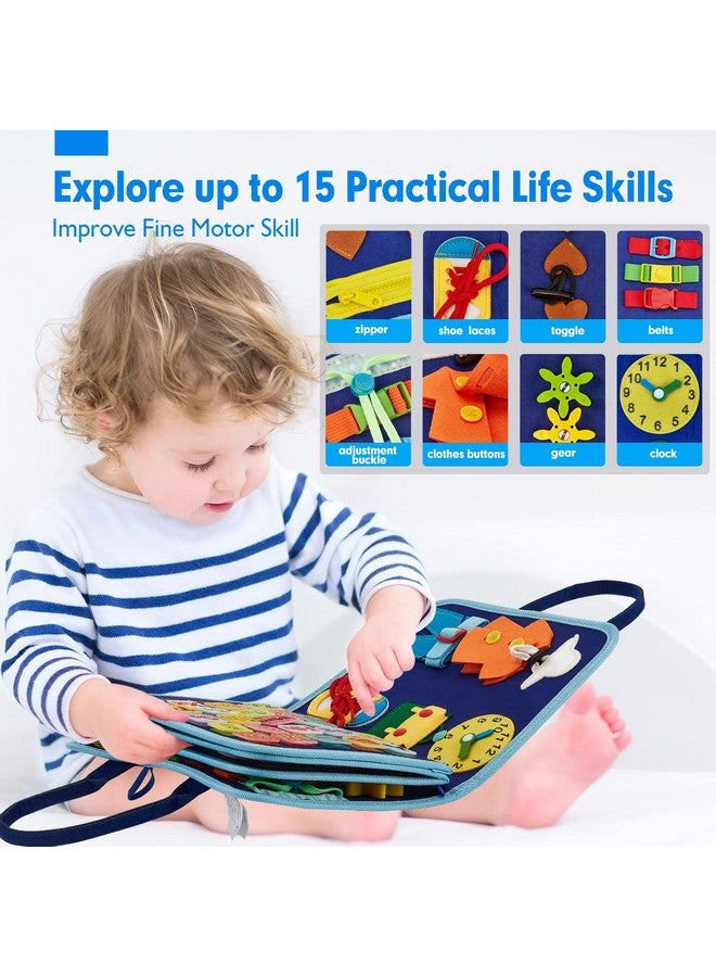 hahaland hahaland Busy Board for 1 Year Old - Montessori Toys for 2 Year Old Boy Birthday Gift - Preschool Learning Activities Toddlers Boy Toys 2-3 with Life Skills,Alphabet,Number,Shape,Color,Animal,Weather  - Image 3