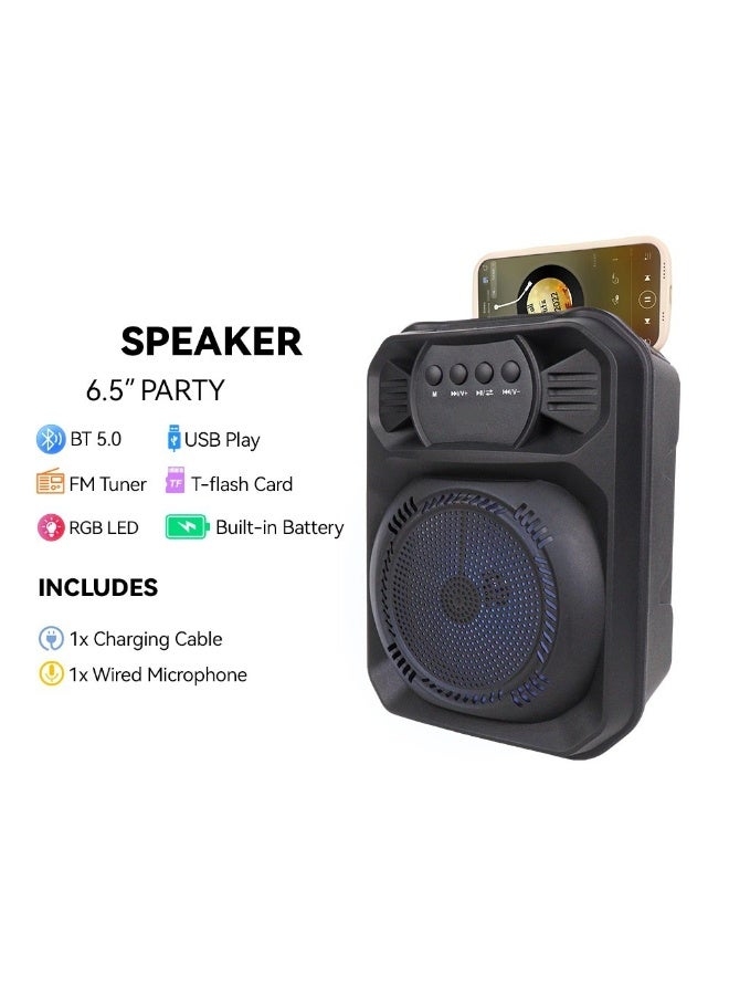 Sub Bluetooth Speaker With external microphone-Multimedia Speaker  – Portable Wireless Subwoofer RGB LED and Rechargeable Battery for Smartphones, TV,Tablets, and Computers- - Image 3