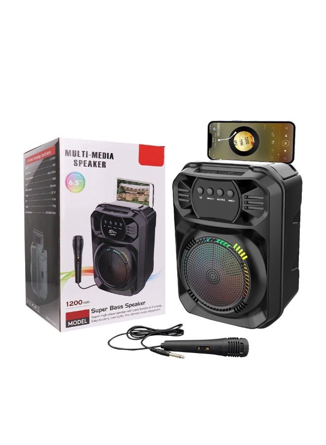 Sub Bluetooth Speaker With external microphone-Multimedia Speaker  – Portable Wireless Subwoofer RGB LED and Rechargeable Battery for Smartphones, TV,Tablets, and Computers- - Image 1