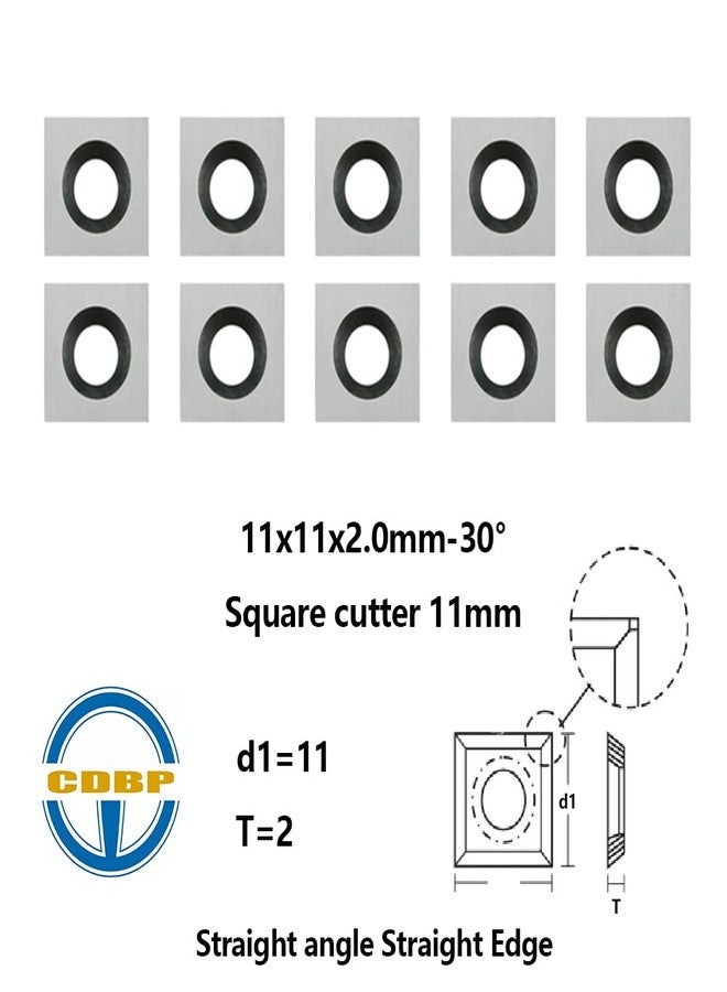 CDBP 11mm Square Straight Carbide Inserts for woodturning, 11×11×2.0mm Replacement Cutter for Woodworking Fits Spiral Helical Planer Cutter Head or lathe Turning Tipped, 10pcs - Image 3
