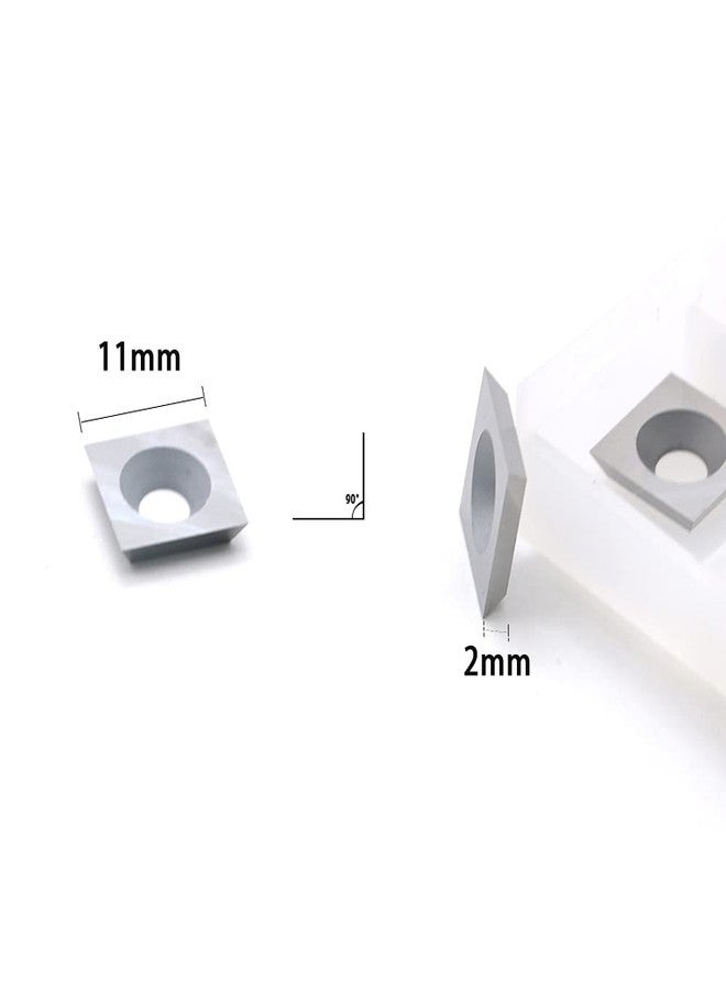 CDBP 11mm Square Straight Carbide Inserts for woodturning, 11×11×2.0mm Replacement Cutter for Woodworking Fits Spiral Helical Planer Cutter Head or lathe Turning Tipped, 10pcs - Image 2