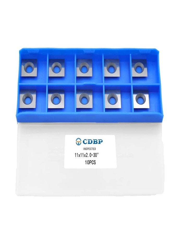 CDBP 11mm Square Straight Carbide Inserts for woodturning, 11×11×2.0mm Replacement Cutter for Woodworking Fits Spiral Helical Planer Cutter Head or lathe Turning Tipped, 10pcs - Image 1