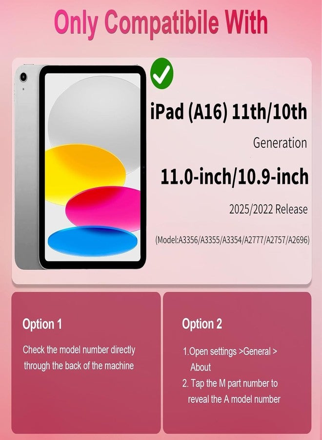 BMOUO جراب BMOUO لجهاز iPad (A16) الجيل الحادي عشر 11 بوصة 2025/الجيل العاشر 10.9 بوصة 2022 - مع مسند وحامل قلم، جراب واقٍ متين ومقاوم للصدمات لجهاز iPad الجيل الحادي عشر والعاشر، لون وردي فاتح - Image 2