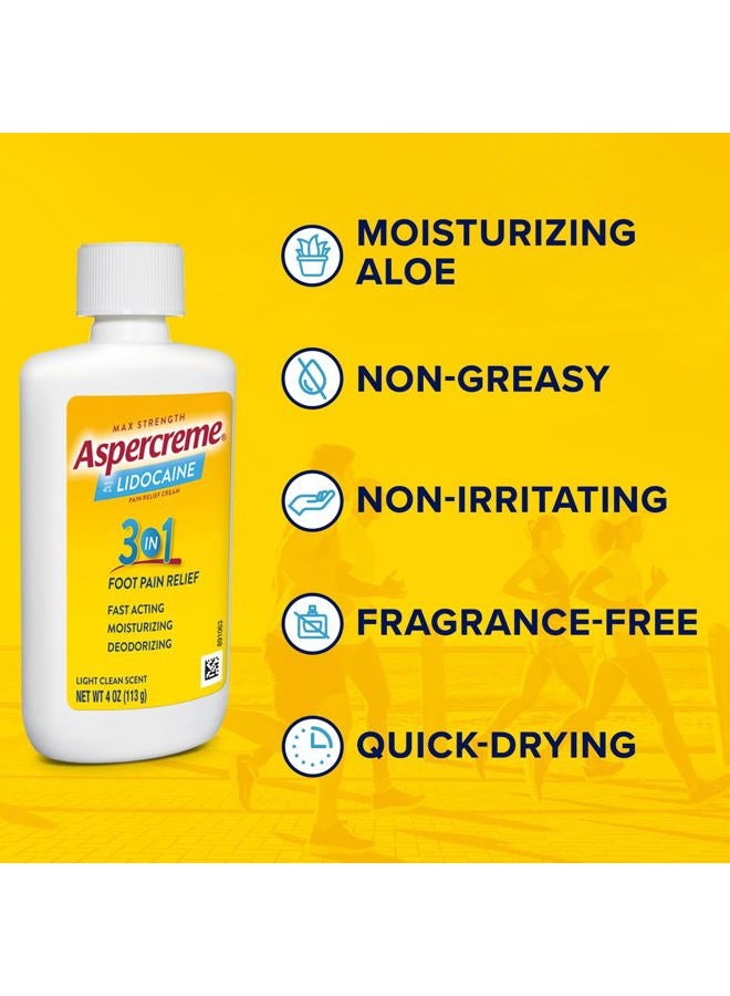 Aspercreme Lidocaine Foot Pain Relief Cream Soothes Aggravated Nerves & Moisturizes Dry Feet, Numbing Topical Analgesic With Max-Strength Lidocaine & Moisturizing Aloe, 4 Oz. - Image 5