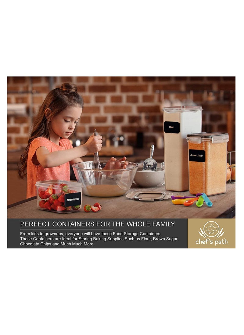 Airtight Food Storage Containers with Lids for Kitchen Organization Plastic Kitchen Storage Containers for Pantry Organization and Storage Cereal, Rice Pasta and Flour Containers 7pcs pack