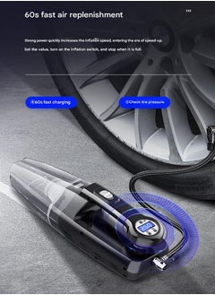 MHD Car Vacuum Cleaner Air Pump 4 In 1 Car Wireless Charging Multifunctional Powerful  - Image 4