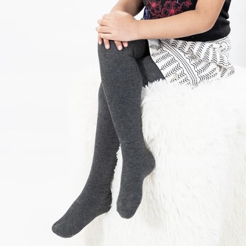 Supersox Tights for Girls, Made with Breathable, Anti Odour & Moisture Absorbent Combed Cotton, Ideal for Ballet/Dancing/Everyday Activity (Grey, Pack of 1) - Image 1